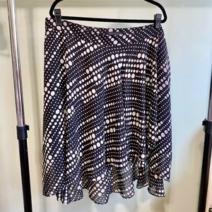 Kenneth Cole Faux Wrap Skirt, Black with Cream, Size 2X